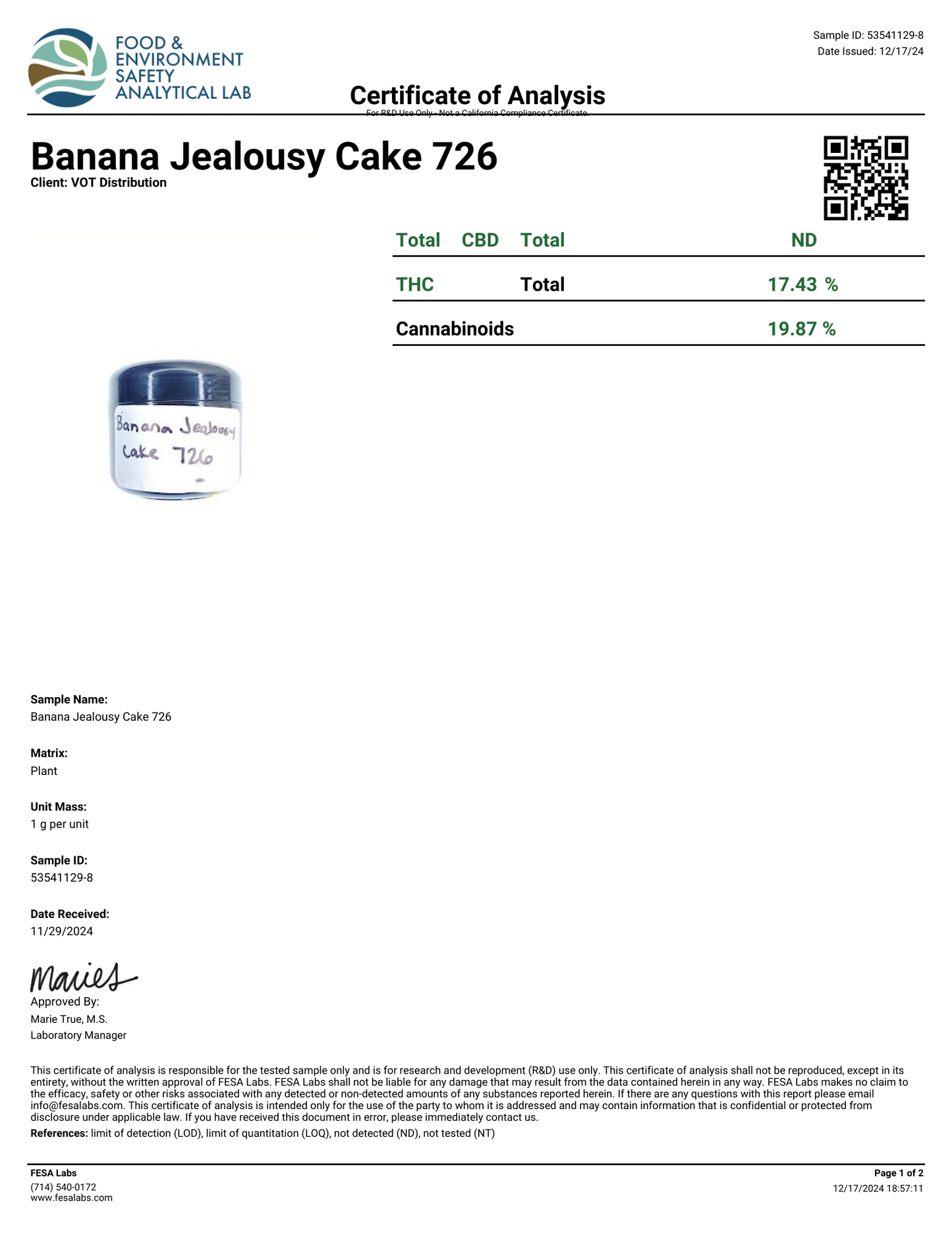 Banana Jealousy Cake  – Bulk THCa Flower | Tier 1